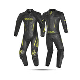 SHUA INFINITY 1 PC Moto Homem Fatos Preto Fluorescente Amarelo - Imagem dupla de ternos